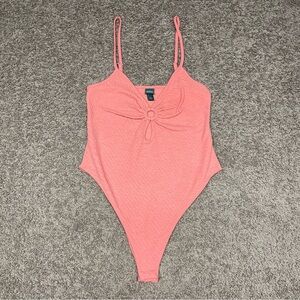 Wild Fable coral bodysuit size small keyhole‎ adjustable snap activewear casual